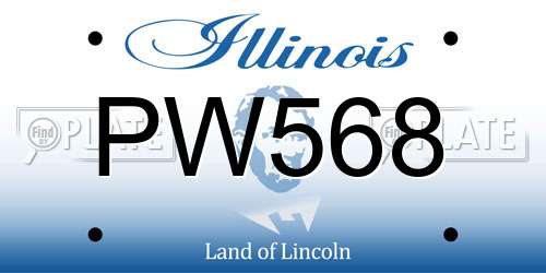 PW568 Illinois License Plate