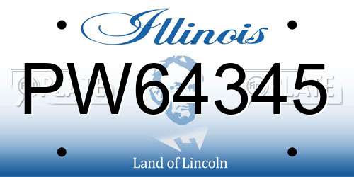 PW64345 Illinois License Plate