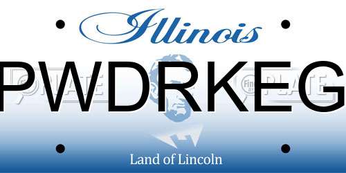 PWDRKEG Illinois License Plate