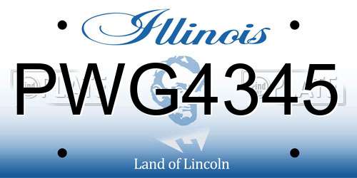 PWG4345 Illinois License Plate