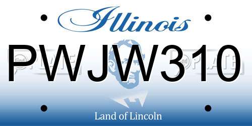 PWJW310 Illinois License Plate