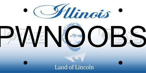PWNOOBS Illinois License Plate
