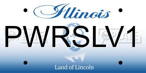 PWRSLV1 Illinois License Plate