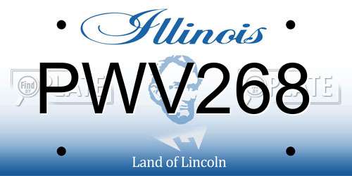 PWV268 Illinois License Plate