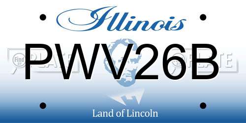 PWV26B Illinois License Plate