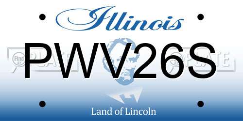 PWV26S Illinois License Plate