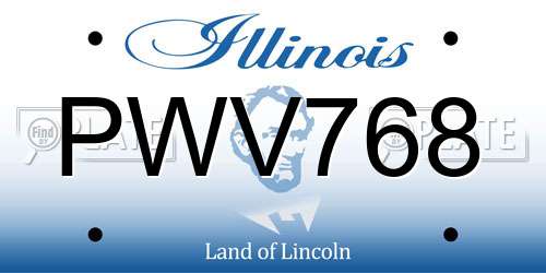 PWV768 Illinois License Plate