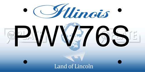 PWV76S Illinois License Plate
