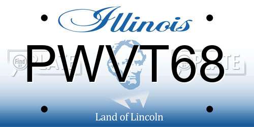 PWVT68 Illinois License Plate