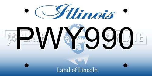PWY990 Illinois License Plate