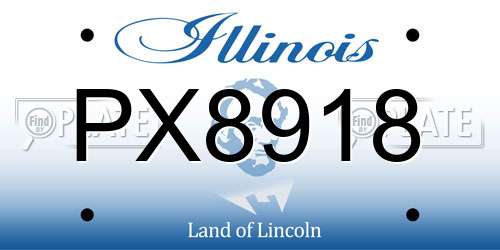PX8918 Illinois License Plate