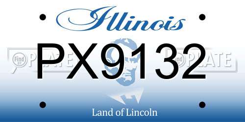 PX9132 Illinois License Plate