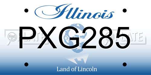 PXG285 Illinois License Plate