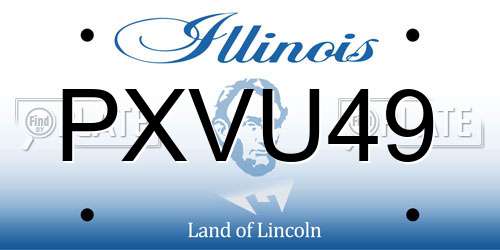 PXVU49 Illinois License Plate