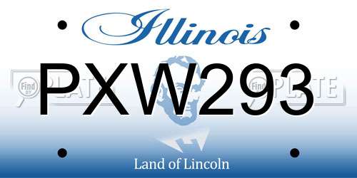 PXW293 Illinois License Plate
