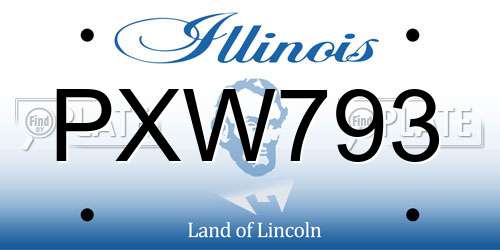 PXW793 Illinois License Plate