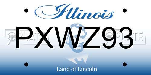 PXWZ93 Illinois License Plate