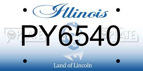 PY6540 Illinois License Plate