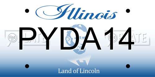 PYDA14 Illinois License Plate