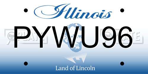 PYWU96 Illinois License Plate