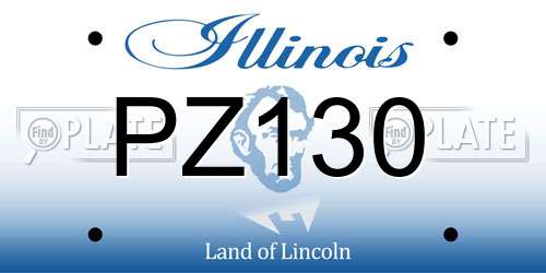 PZ130 Illinois License Plate