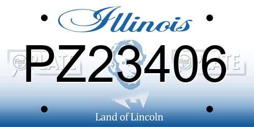 PZ23406 Illinois License Plate