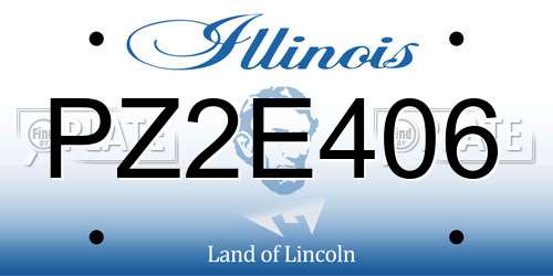 PZ2E406 Illinois License Plate