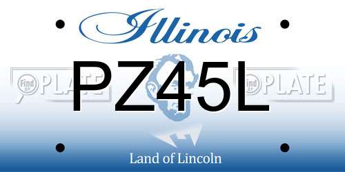 PZ45L Illinois License Plate
