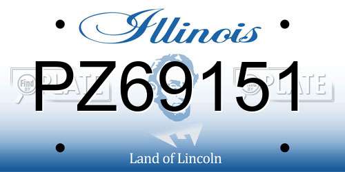 PZ69151 Illinois License Plate
