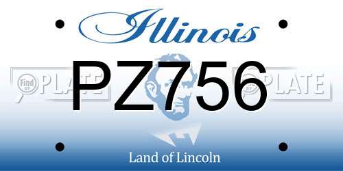 PZ756 Illinois License Plate