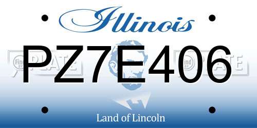 PZ7E406 Illinois License Plate