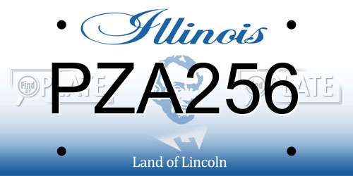 PZA256 Illinois License Plate