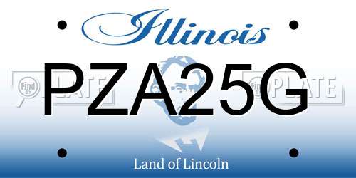 PZA25G Illinois License Plate
