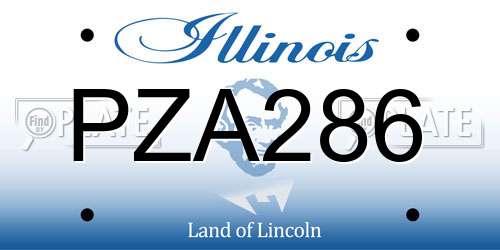 PZA286 Illinois License Plate