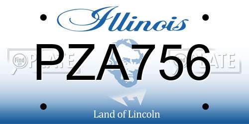PZA756 Illinois License Plate