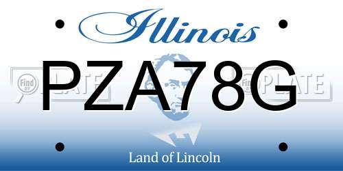 PZA78G Illinois License Plate