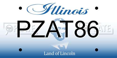PZAT86 Illinois License Plate