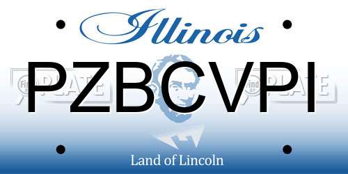 PZBCVPI Illinois License Plate