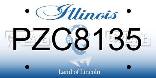PZC8135 Illinois License Plate