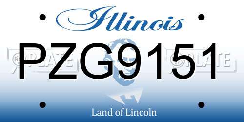PZG9151 Illinois License Plate