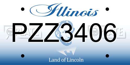 PZZ3406 Illinois License Plate