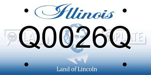 Q0026Q Illinois License Plate