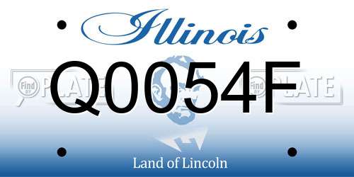 Q0054F Illinois License Plate