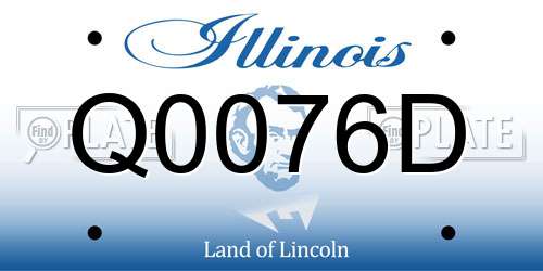 Q0076D Illinois License Plate