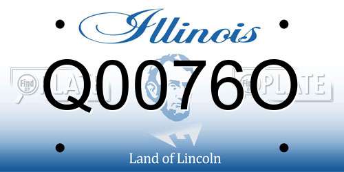 Q0076O Illinois License Plate