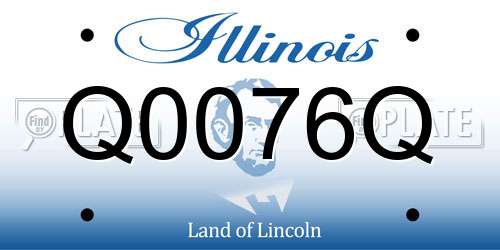 Q0076Q Illinois License Plate