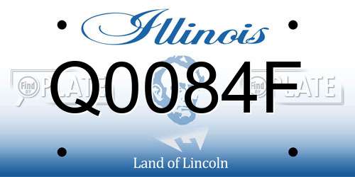 Q0084F Illinois License Plate