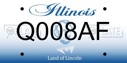 Q008AF Illinois License Plate