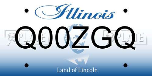 Q00ZGQ Illinois License Plate