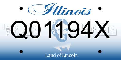 Q01194X Illinois License Plate